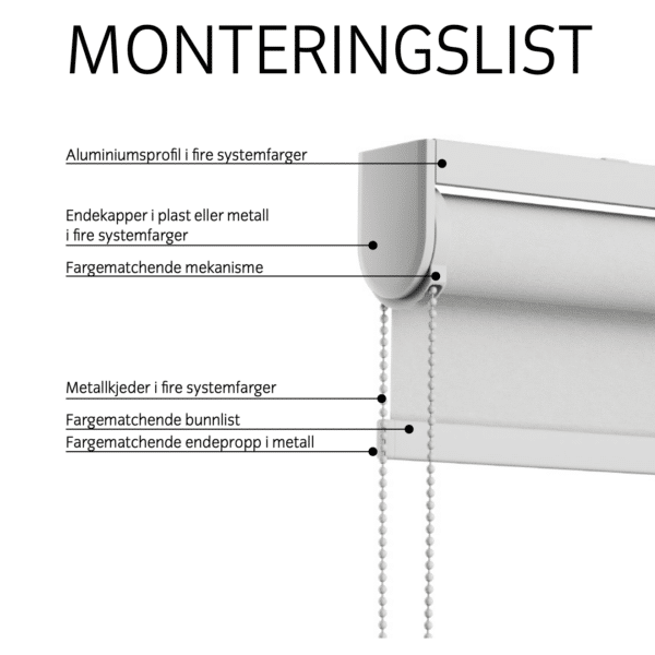 Monteringsliste-spesifikasjoner